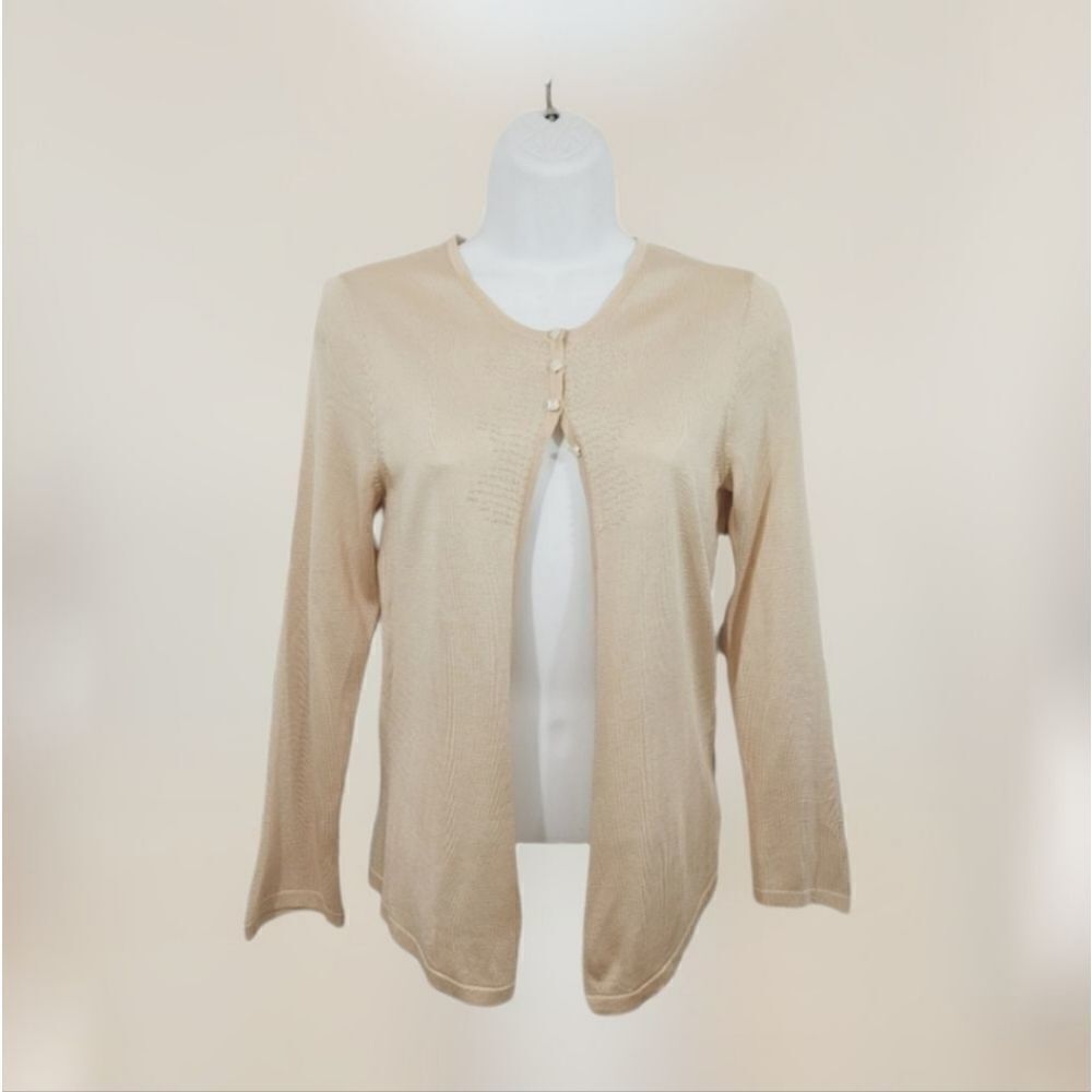 NEW Vintage Y2K 2003 The Limited 100% Silk Beaded Fine Knit Cardigan Size XS